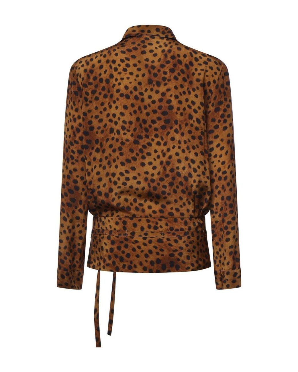 Ottod'Ame Brown Ottod'Ame Wrap Tie Printed Top