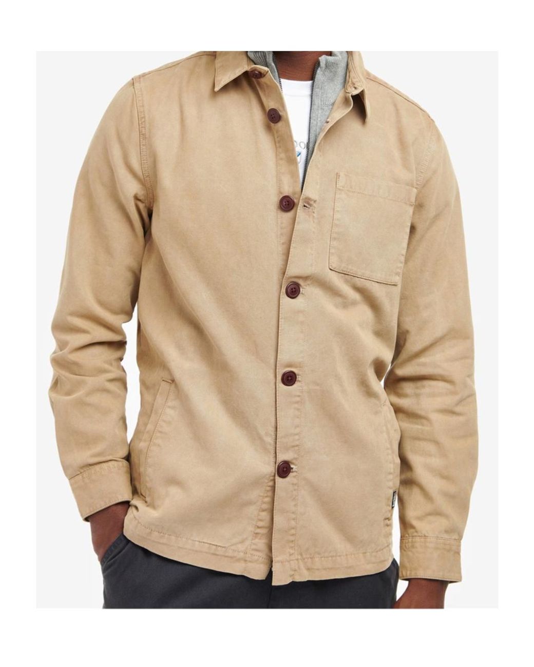 Barbour Natural Button-Down Shirt Jacket for men