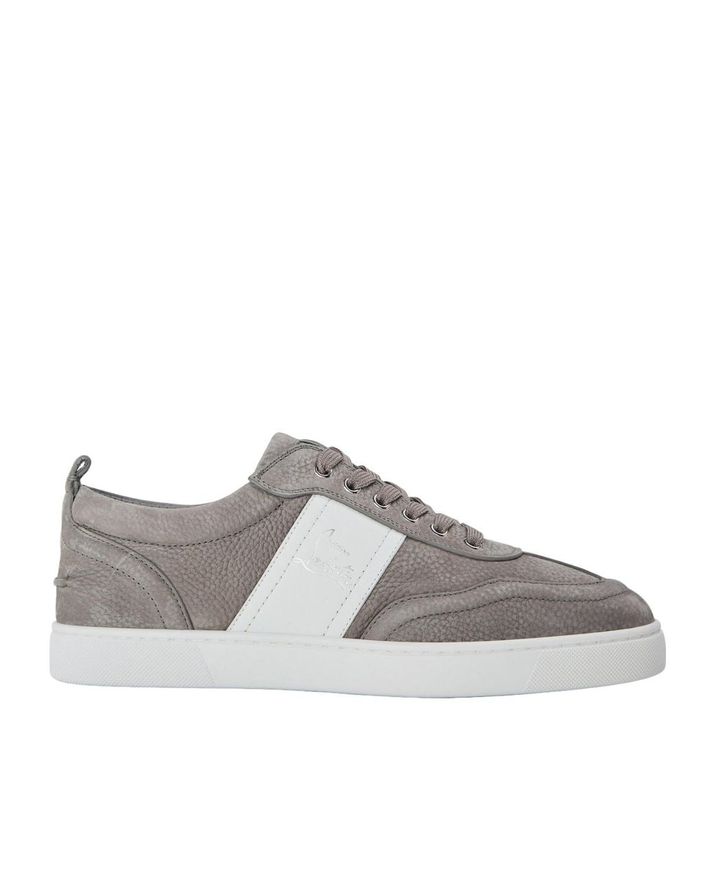 Christian Louboutin Gray Color Blocked Low Top Trainers for men