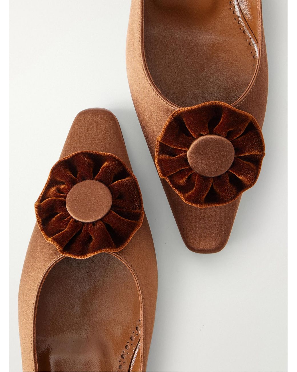 Manolo Blahnik Brown Handmade Ballet Flats