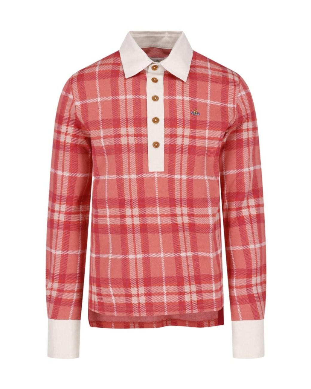 Vivienne Westwood Red Checked Polo Knitted Top for men
