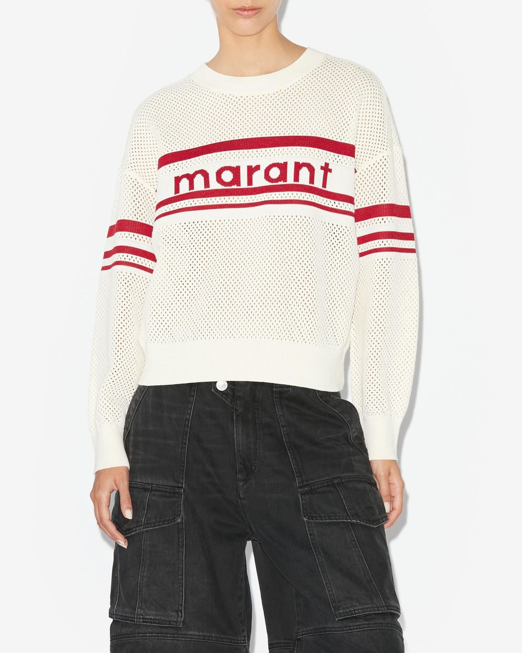 Isabel Marant Pink Isabel Marant Étoile Arwen Open-Knit Crewneck Jumper