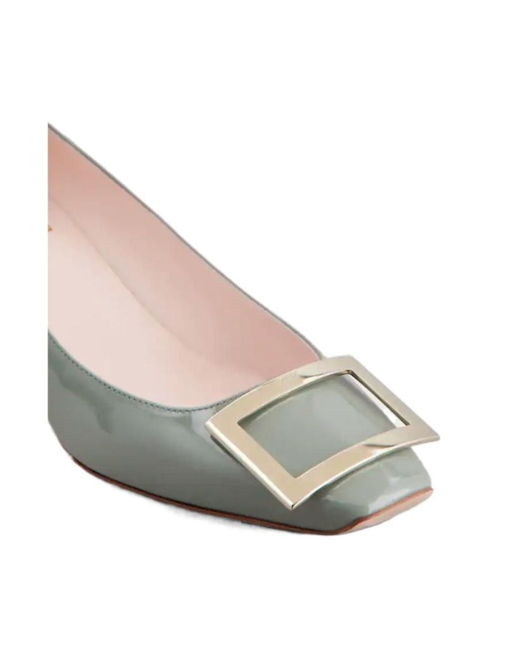 Roger Vivier Gray Trumpet Squared Toe Pumps