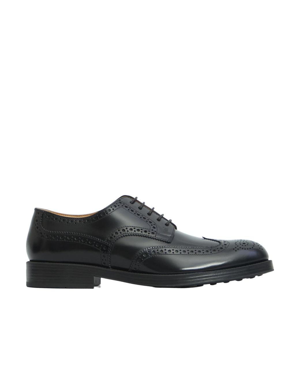 Tod's Black Wingtip Brogue Derby Shoes for men