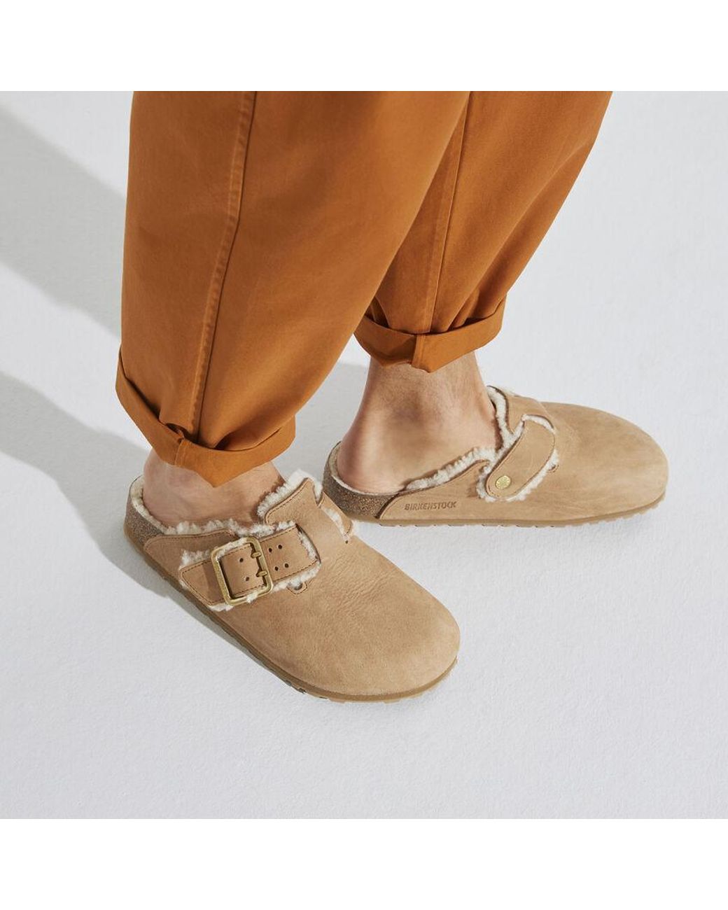 Birkenstock Brown Boston Bold Slippers for men