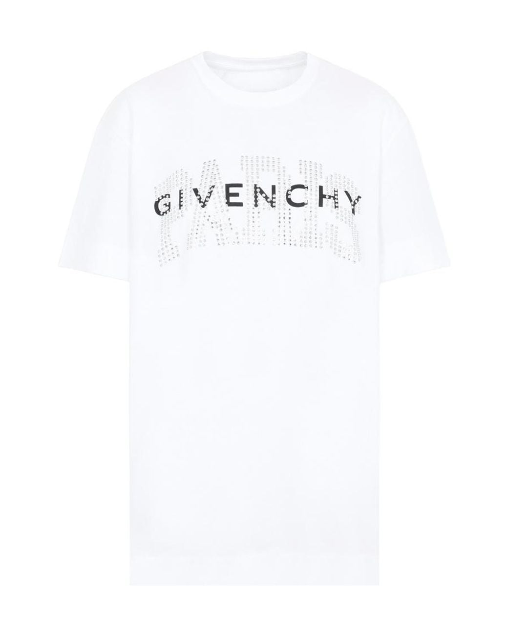 Givenchy White Logo Embellished Crewneck T-Shirt