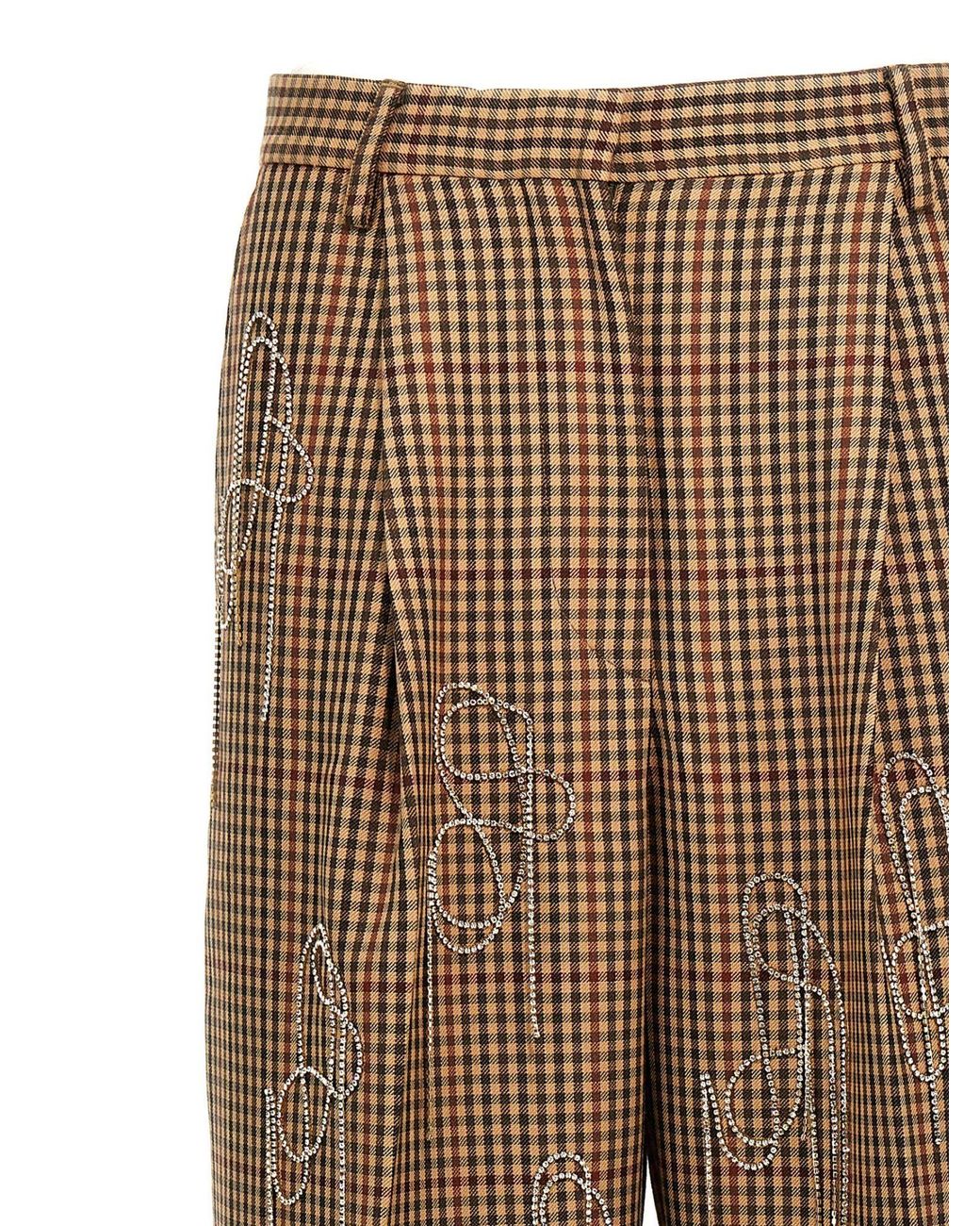 Dries Van Noten Natural Porter Checked Pants