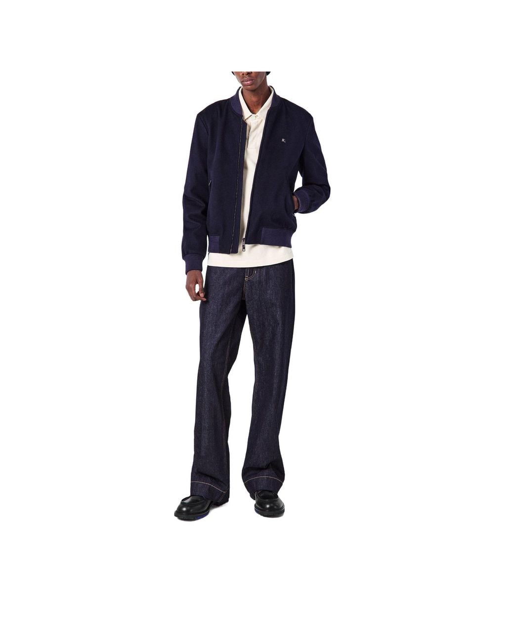 Burberry Blue Baseball-Collar Jacket for men