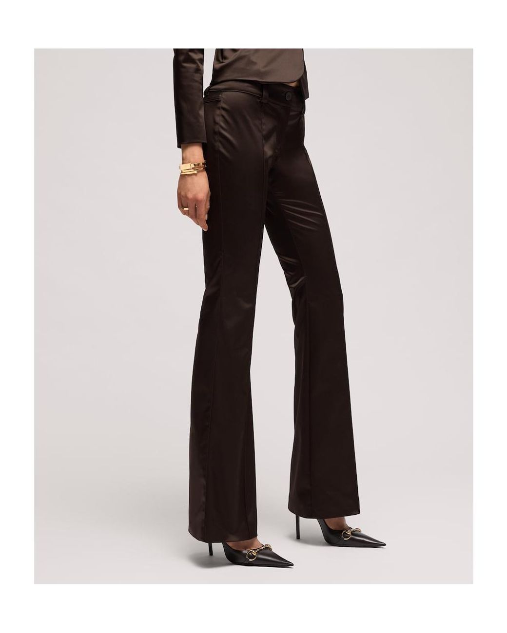 Gucci Gray Stretch Acetate Duchesse Pants