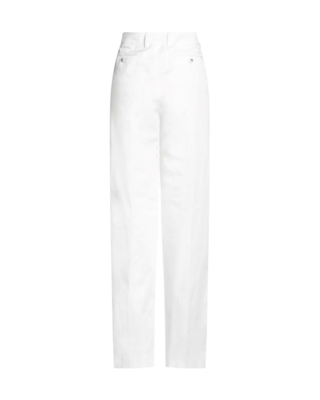Dolce & Gabbana White Loose-Fitting Trousers