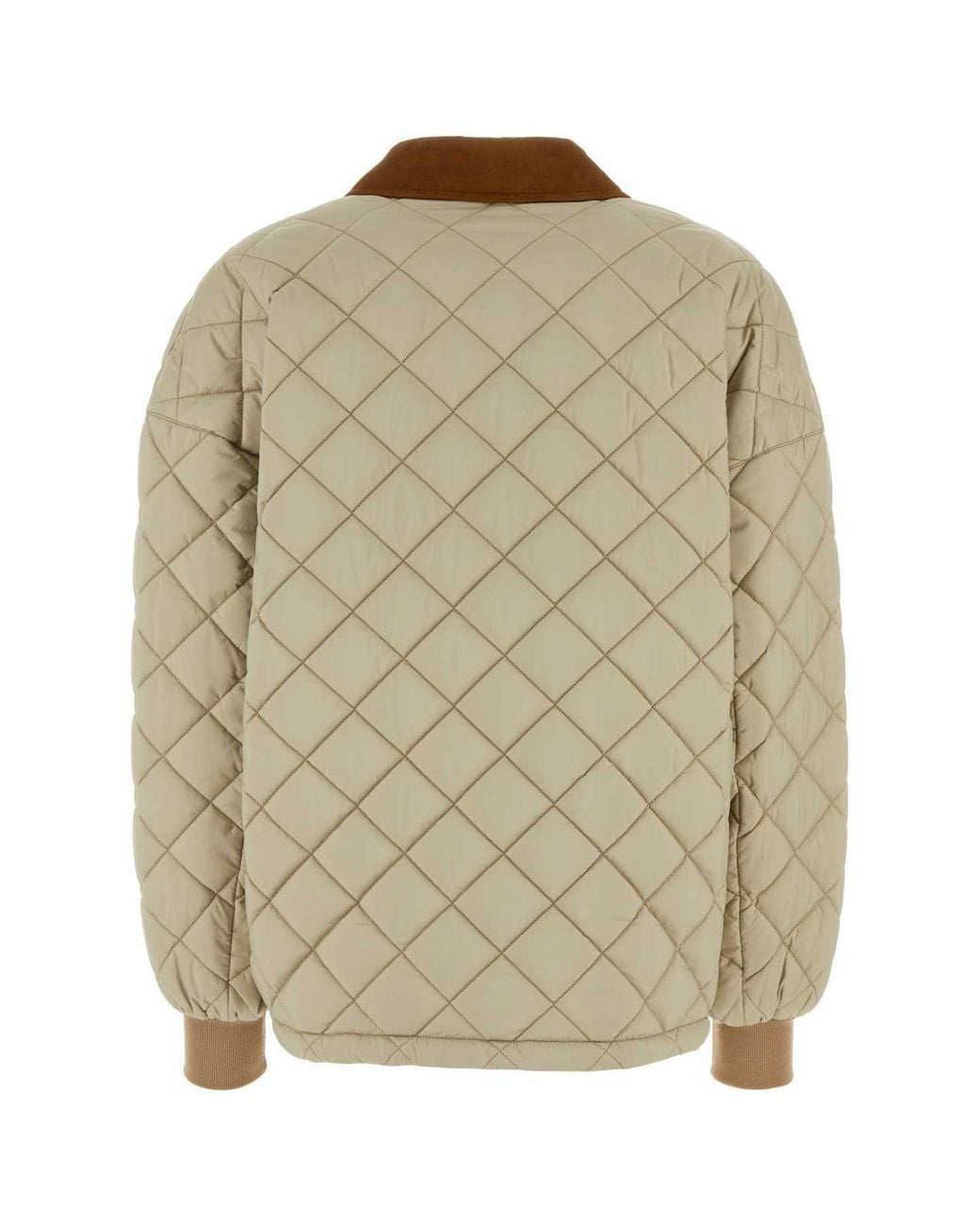 Miu Miu Natural Logo-Patch Quilted Jacket