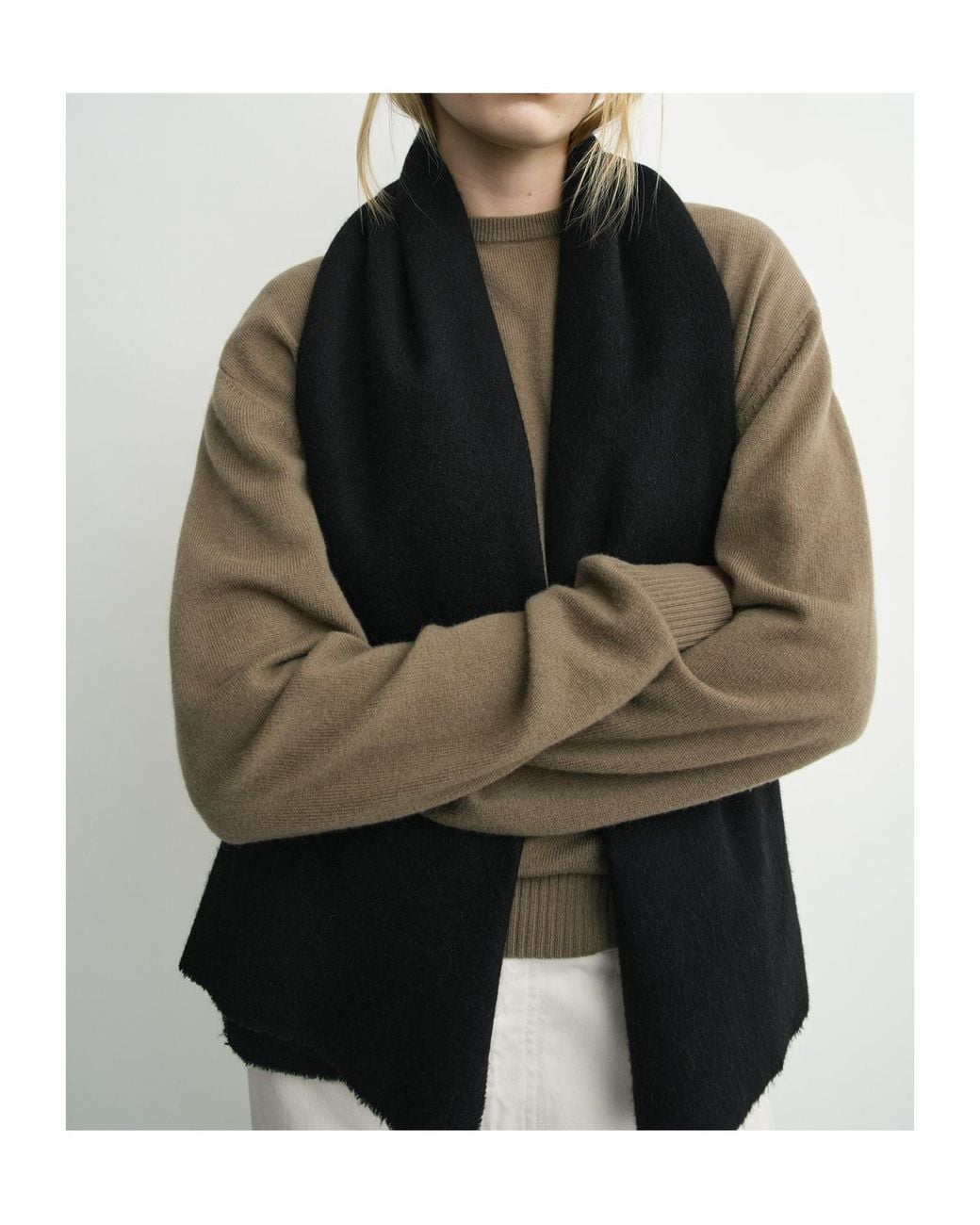 Totême Black Classic Winter Scarf