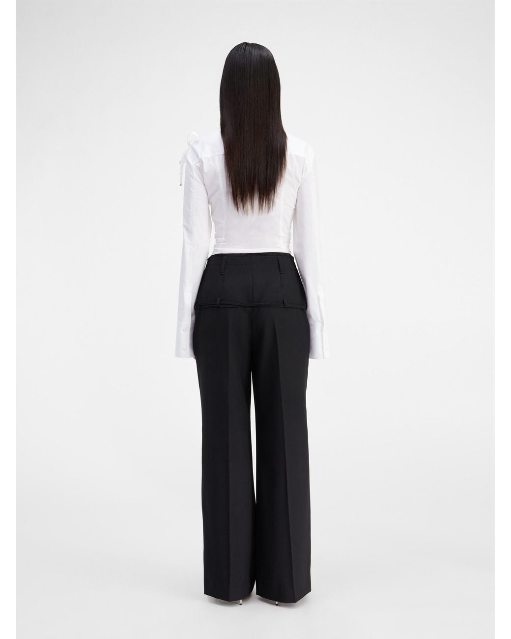 Jacquemus Black Belted Wide-Leg Pants