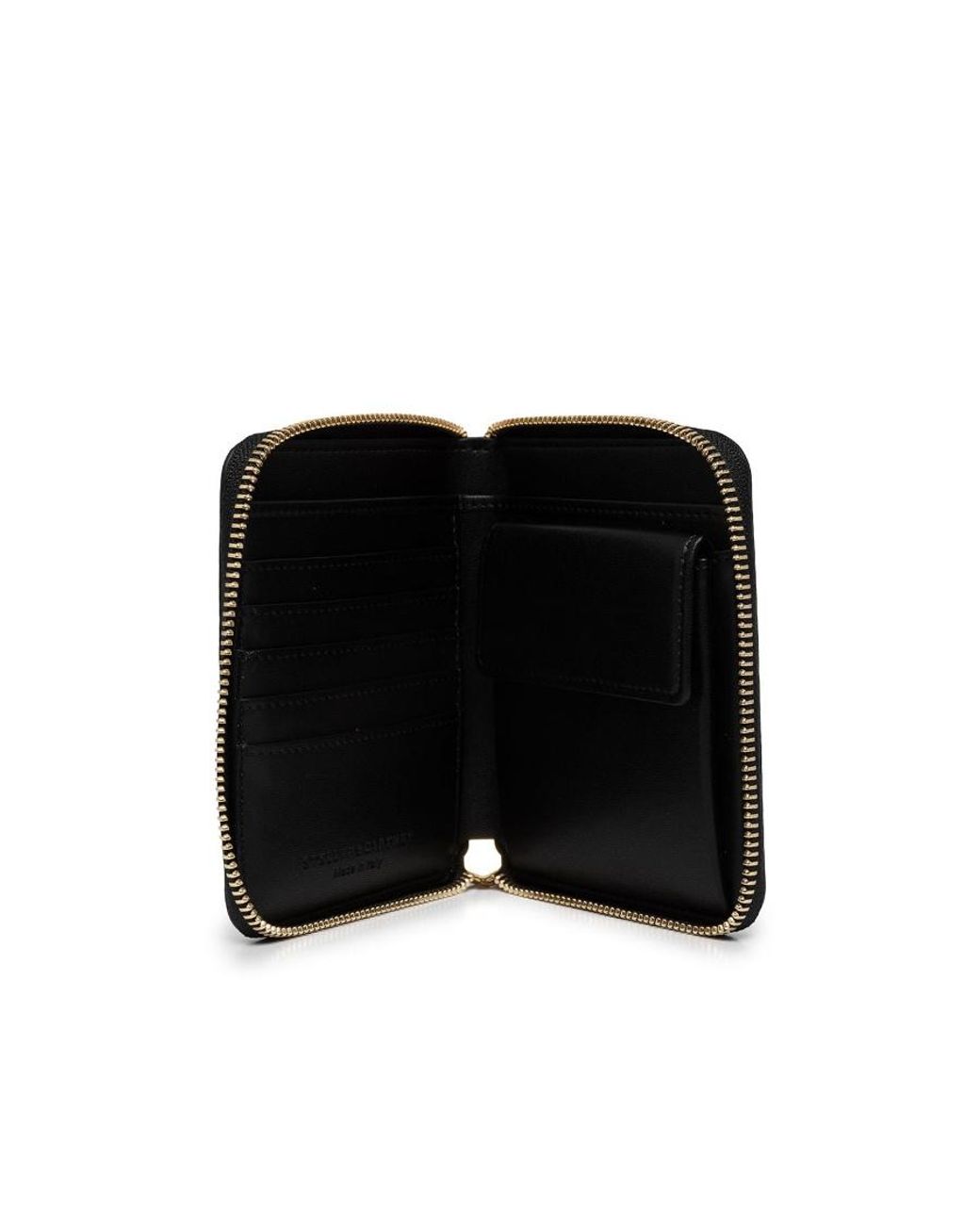 Stella McCartney Black Logo Detailed Zip-Up Card Holder