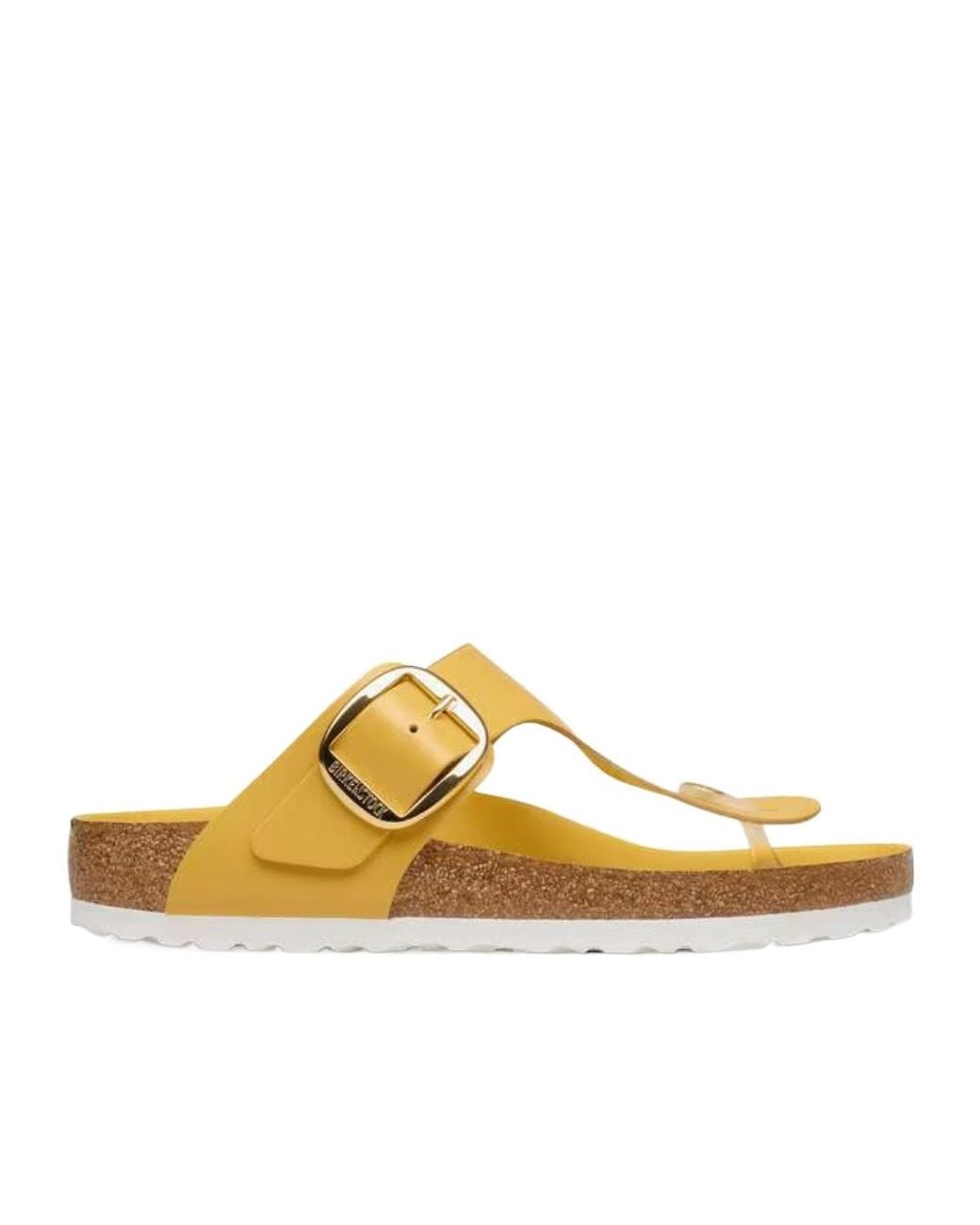 Birkenstock Yellow Gizeh Big Buckle Sandals