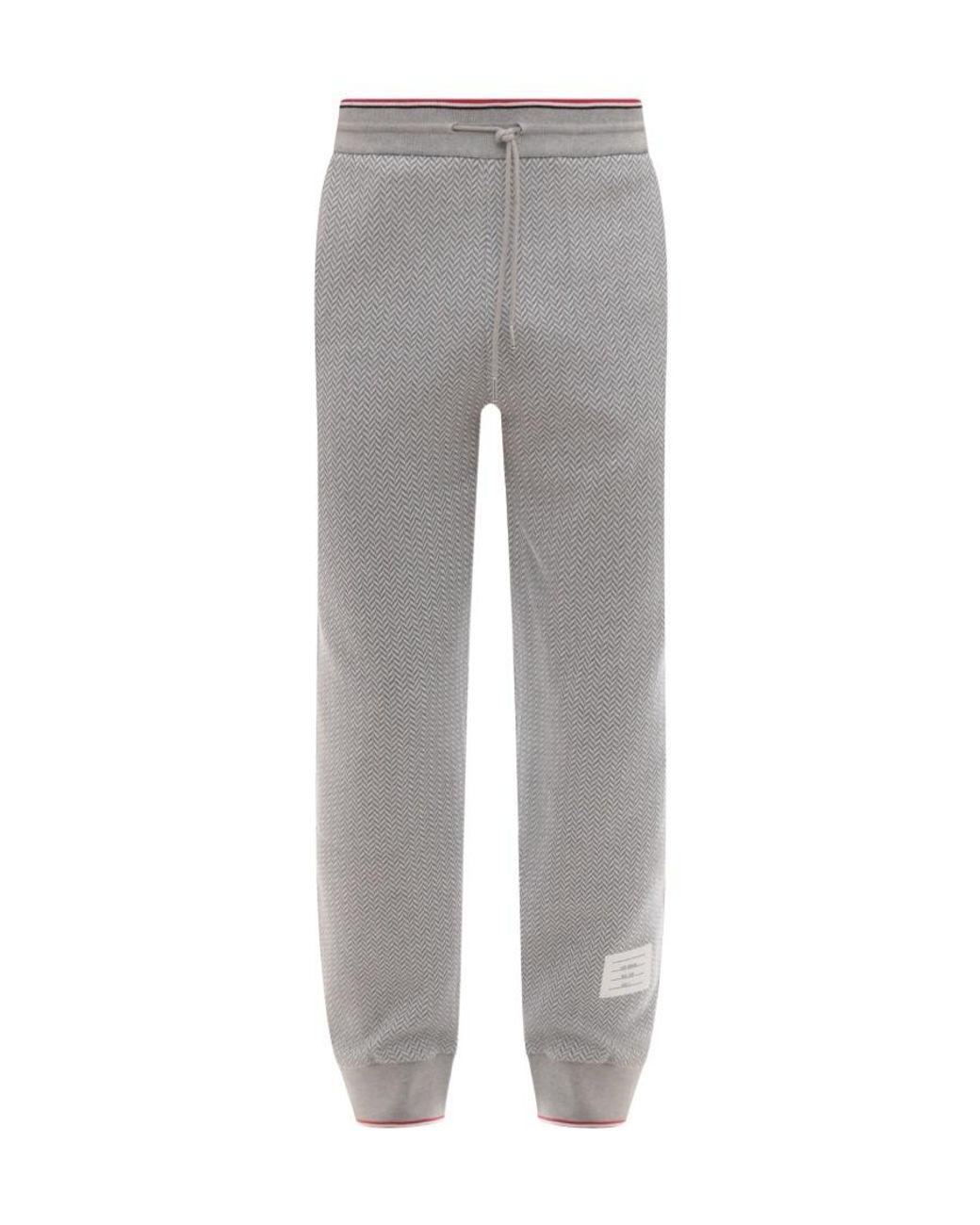 Thom Browne Gray Logo Patch Drawstring Track Pants for men
