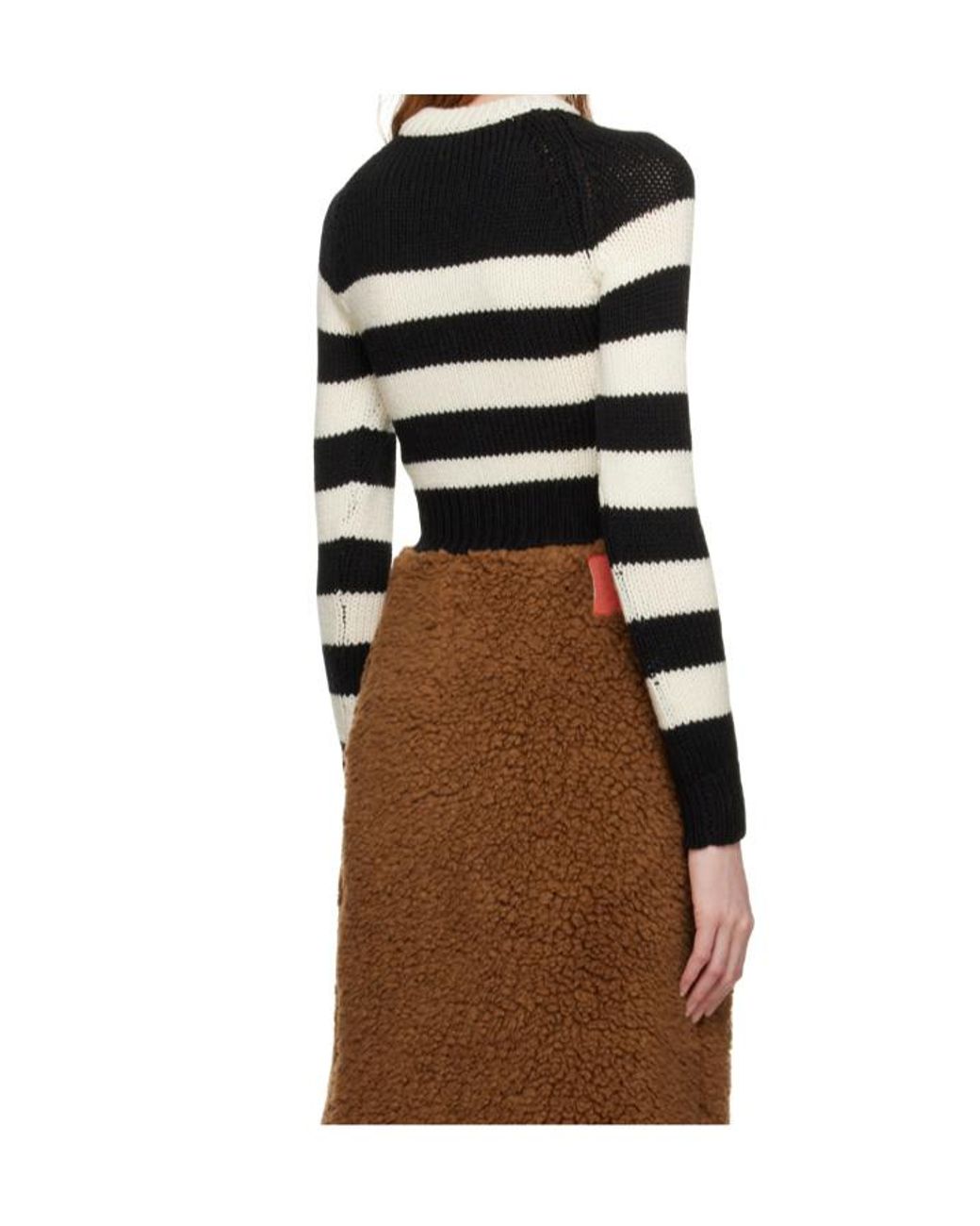 Marni Black Striped Virgin-Wool Top