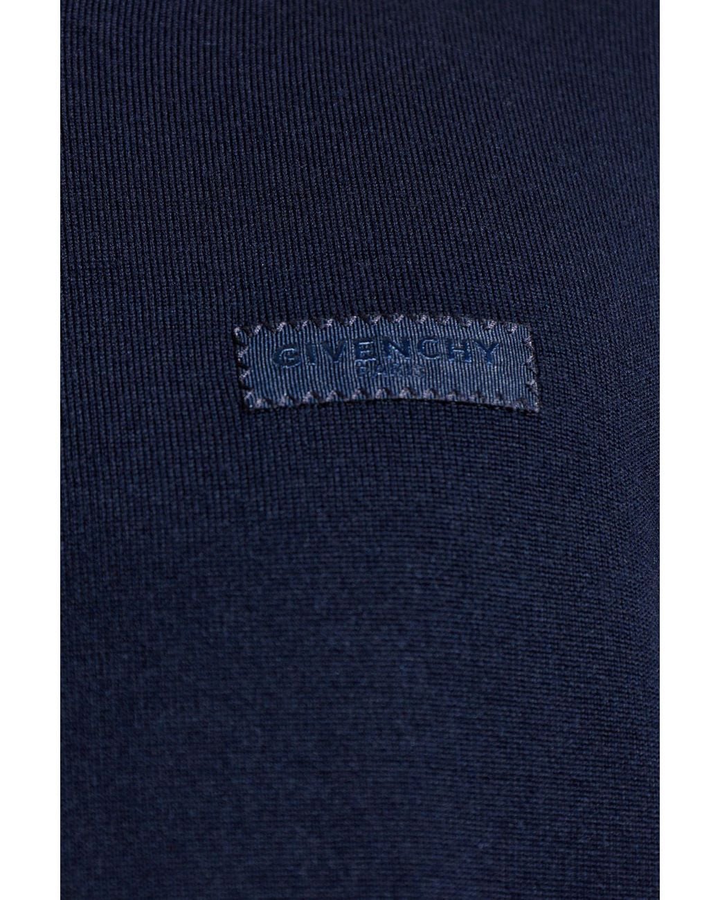 Givenchy Blue Logo Patch Knitted Jumper for men