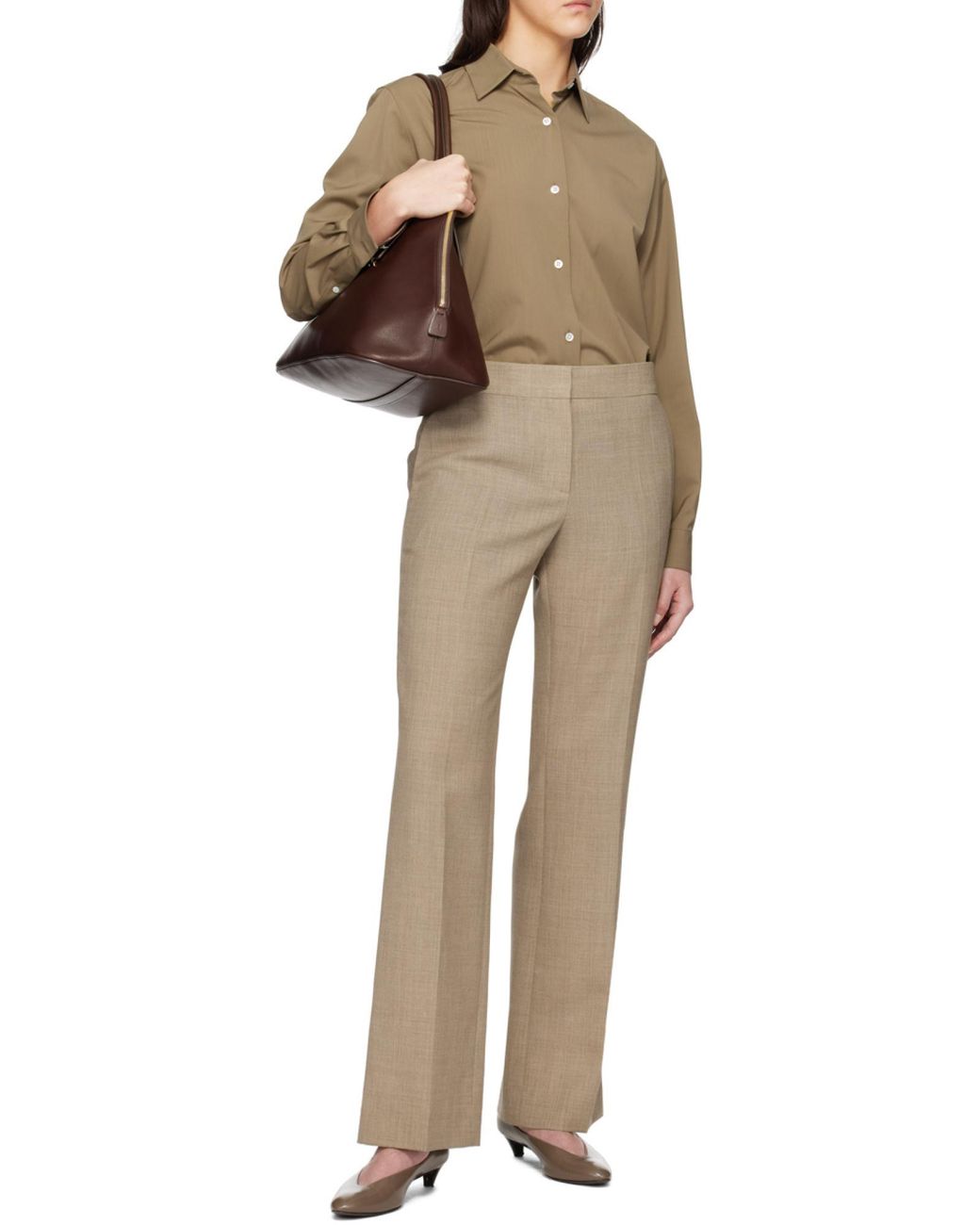 The Row Brown Baer Wool Trousers