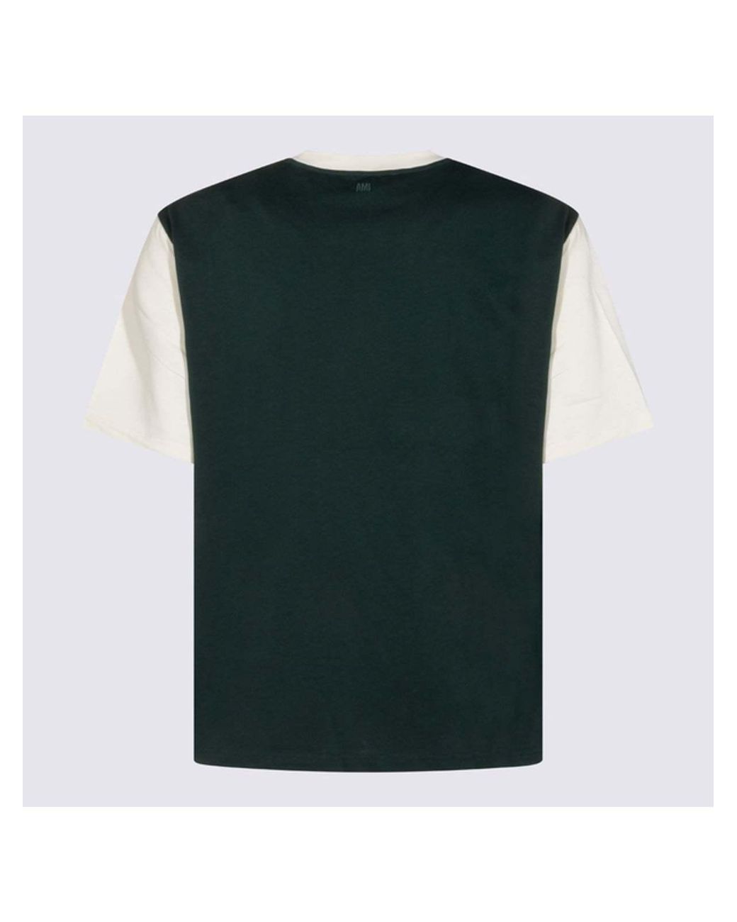 AMI Green Ami Logo Print Crewneck T-Shirt for men