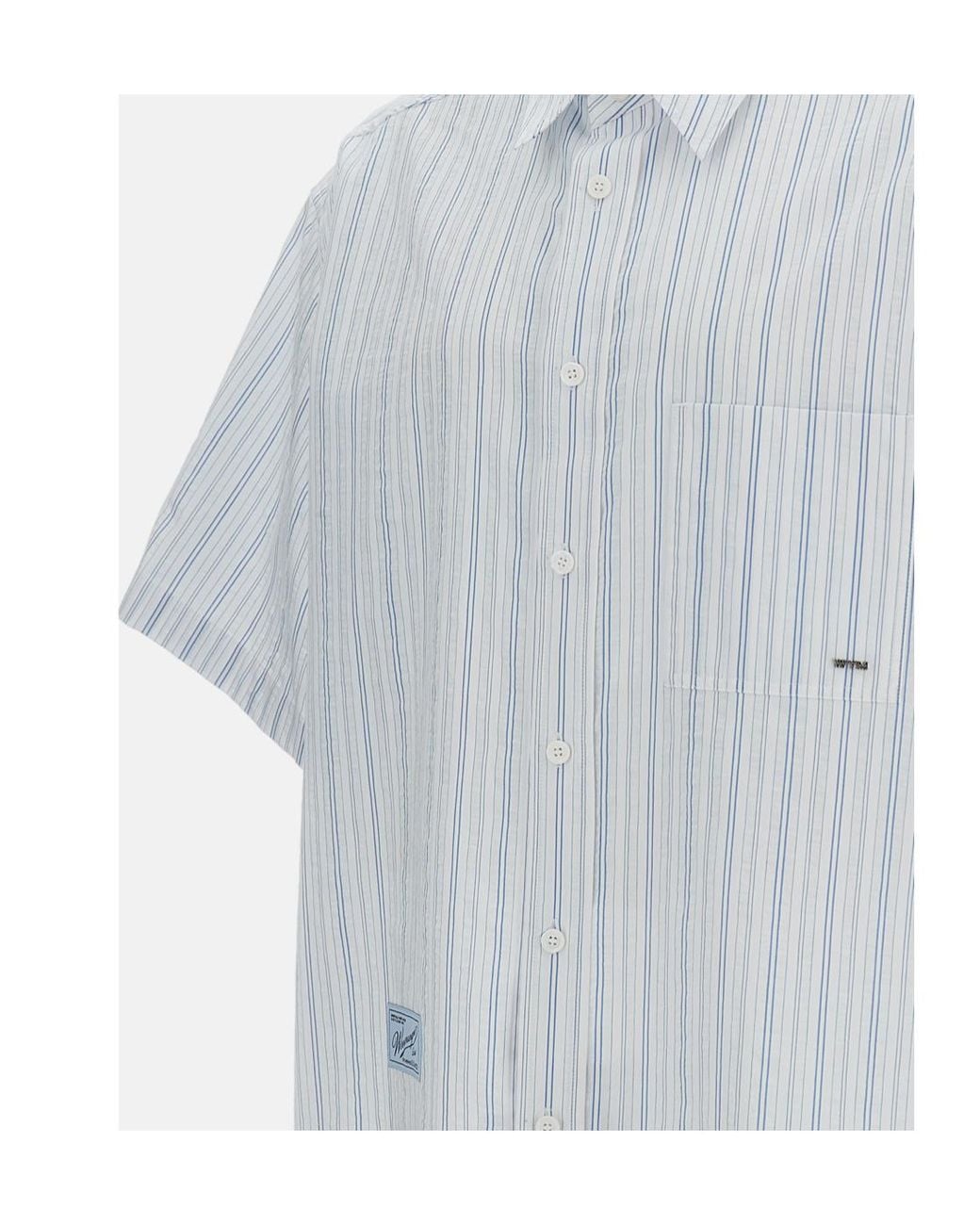 Wooyoungmi White Striped Short-Sleeved Shirt for men