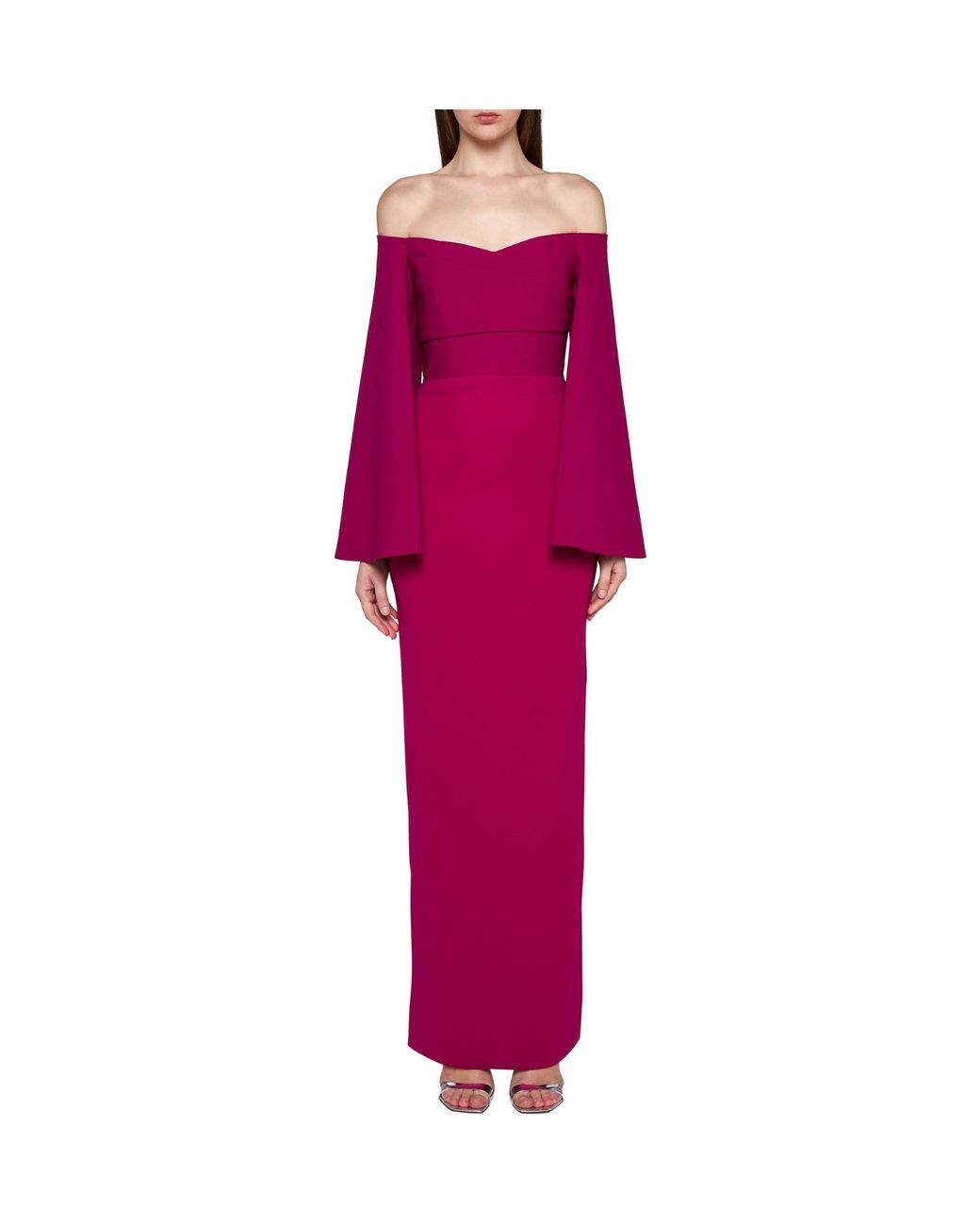 Solace London Purple Strapless Dress