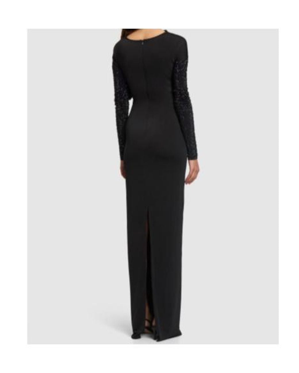 16Arlington Black Impala Embellished Jersey Long Dress