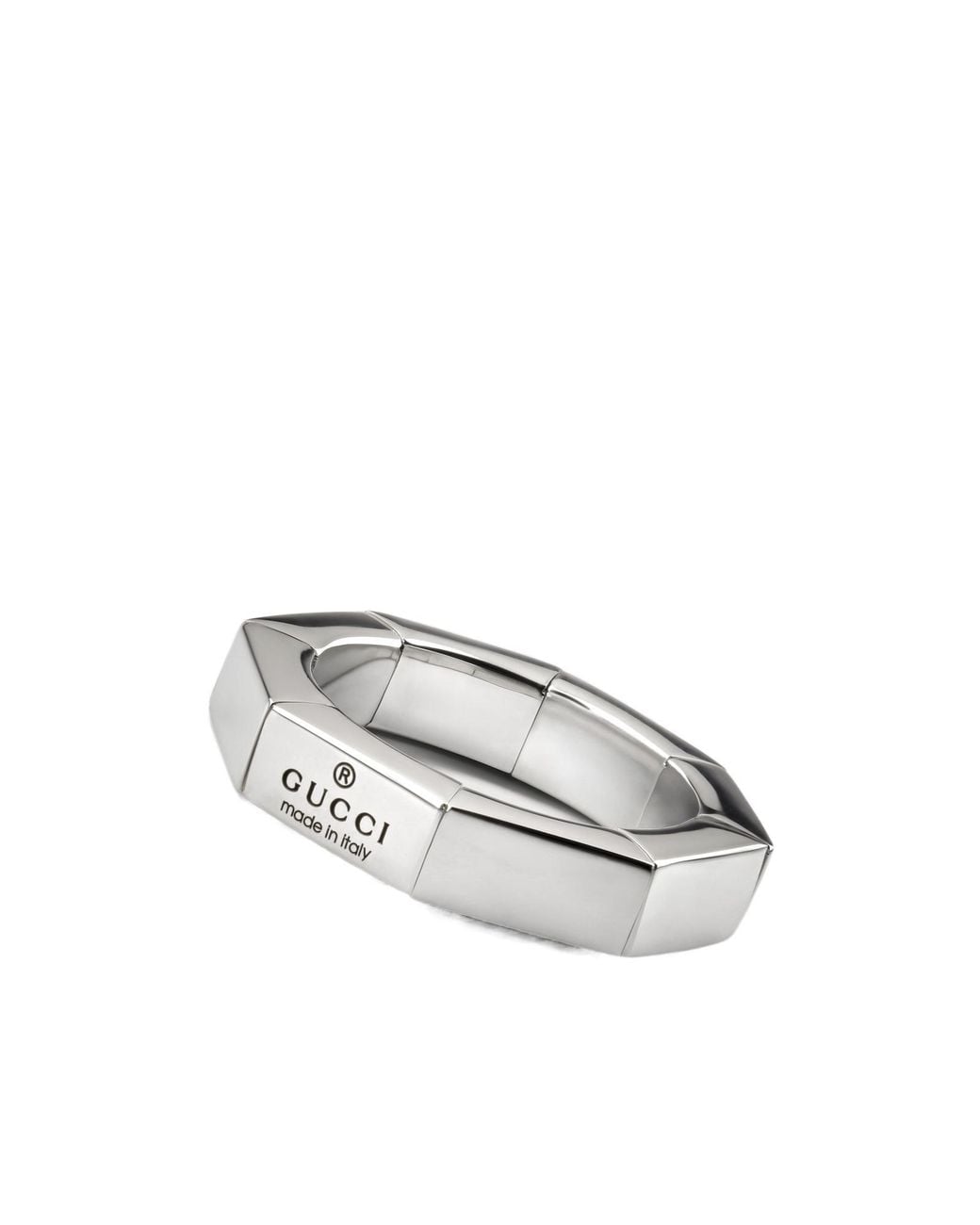 Gucci White Trademark Squared Ring