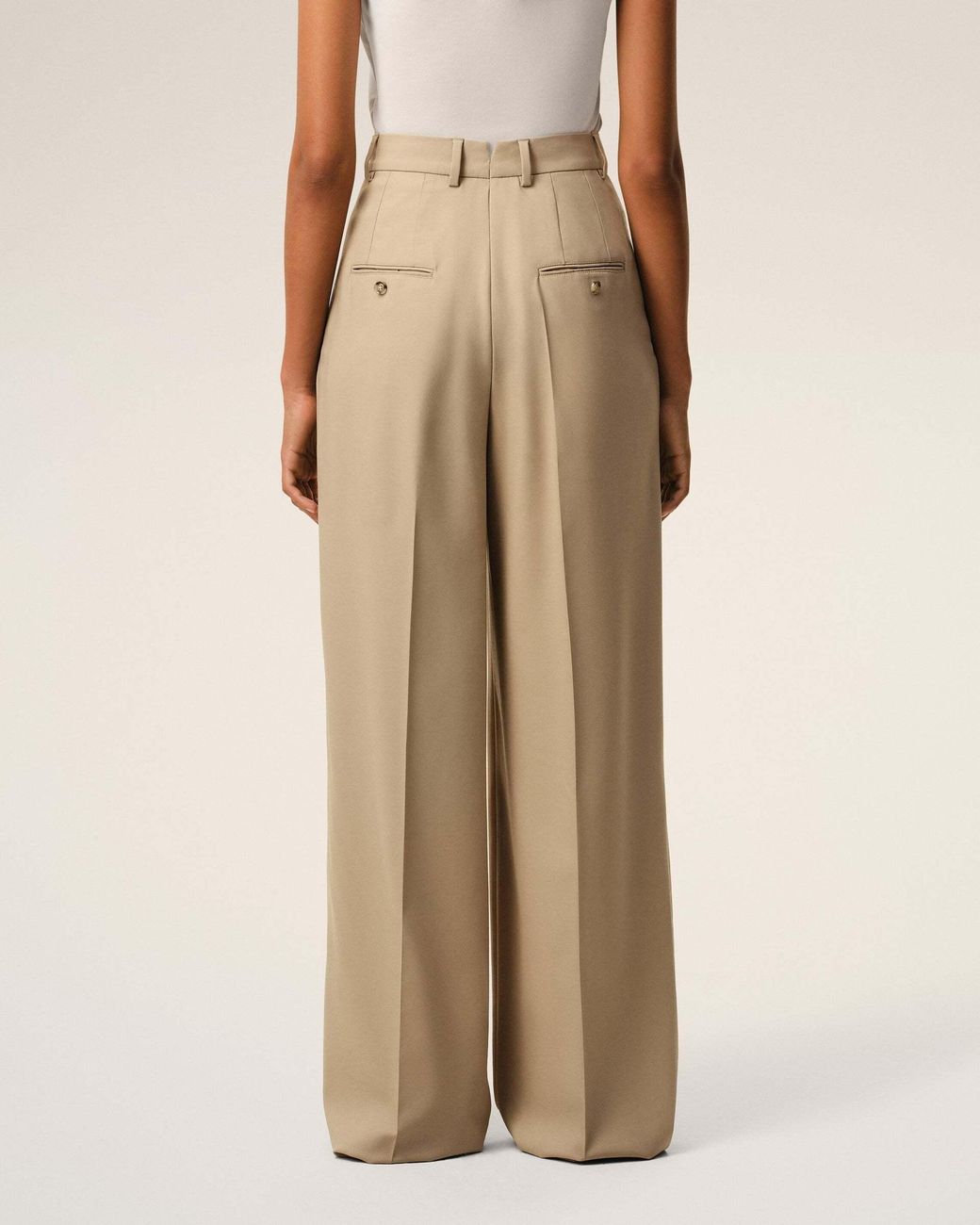 AMI Natural Ami High Waist Wide Trousers
