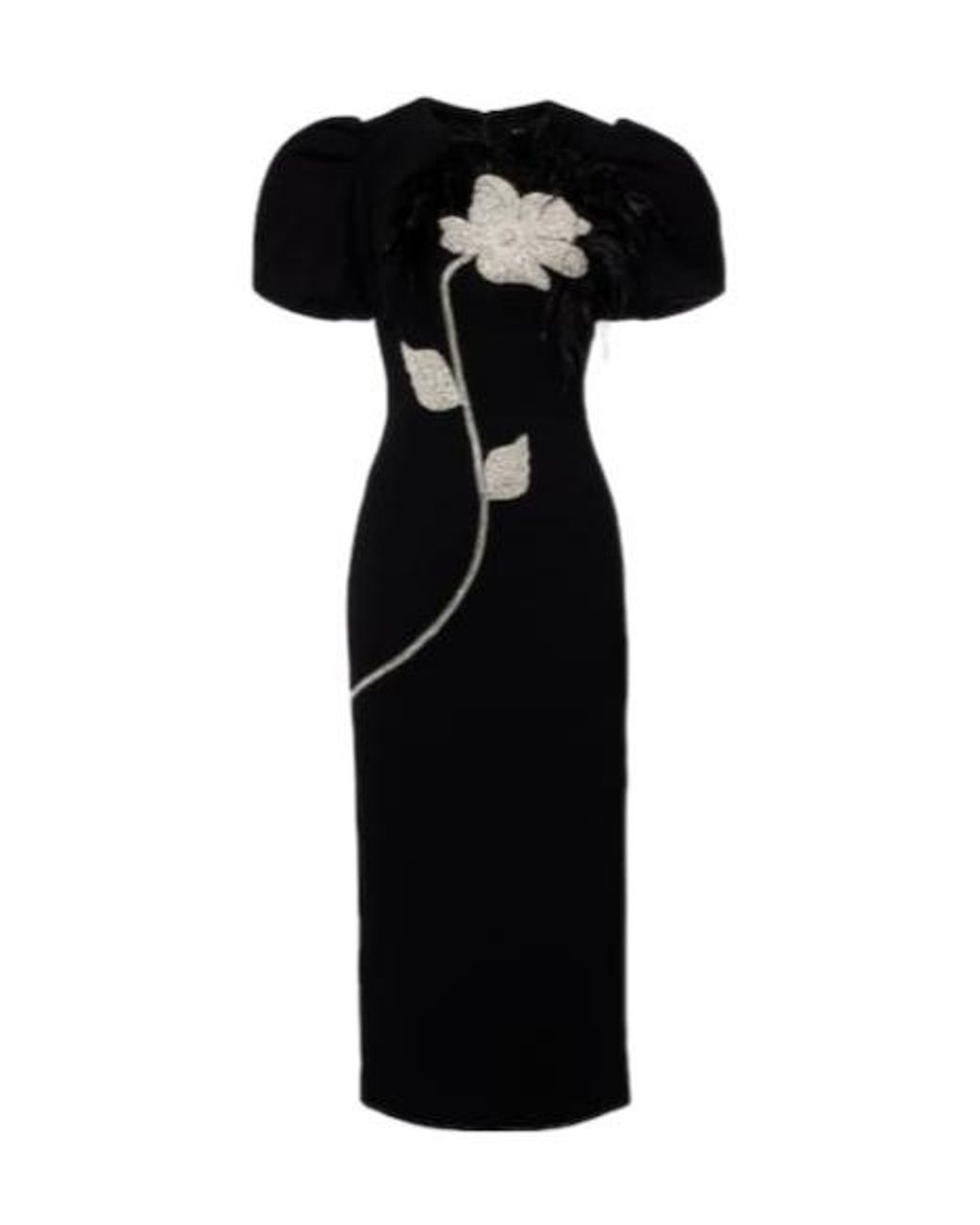 Rebecca Vallance Black Embellished Crepe Dress