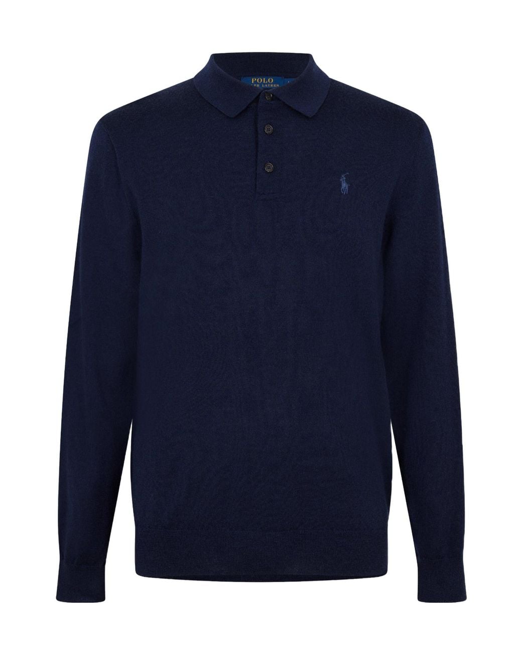 Polo Ralph Lauren Blue Long-Sleeve Knit Polo for men