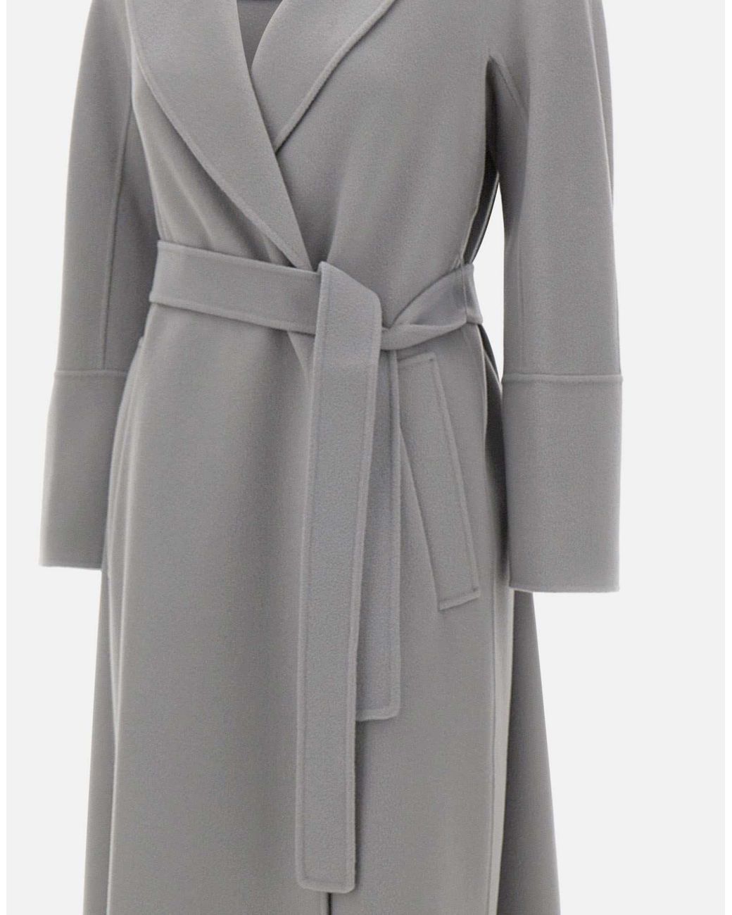 Max Mara Gray Wool Robe Coat