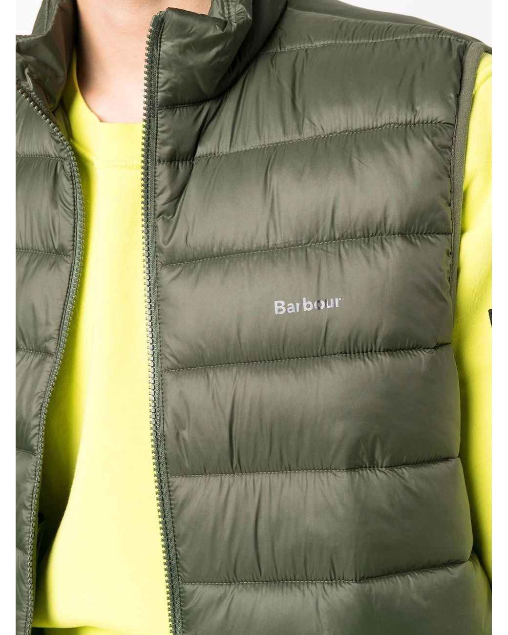 Barbour Green Bretby Zip-Up High Neck Gilet for men