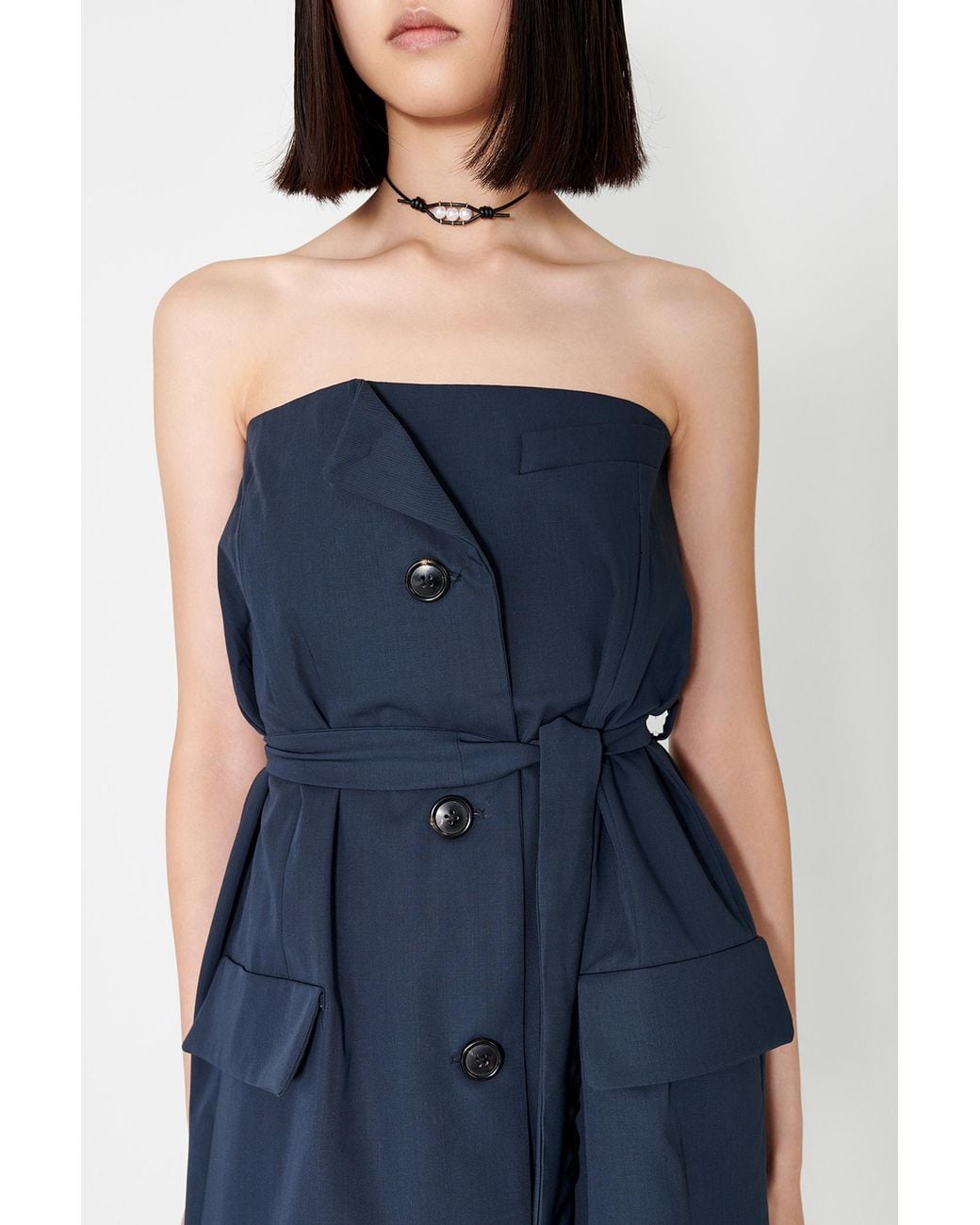 Our Legacy Blue Belted Waist Suit Top