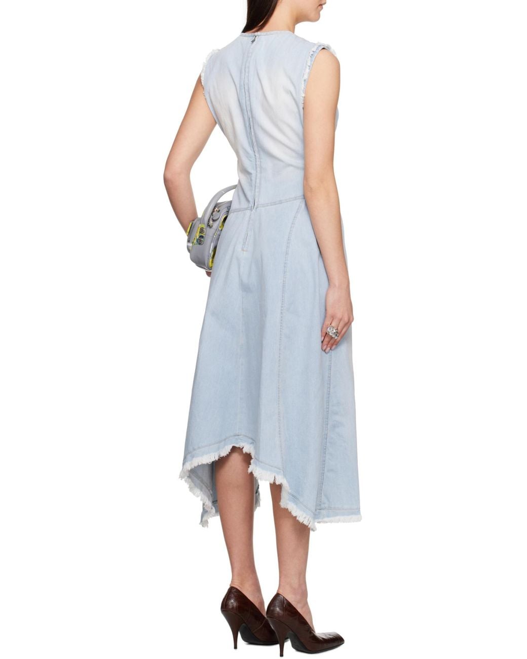 Acne Blue Sleeveless Asymmetric Hem Dress