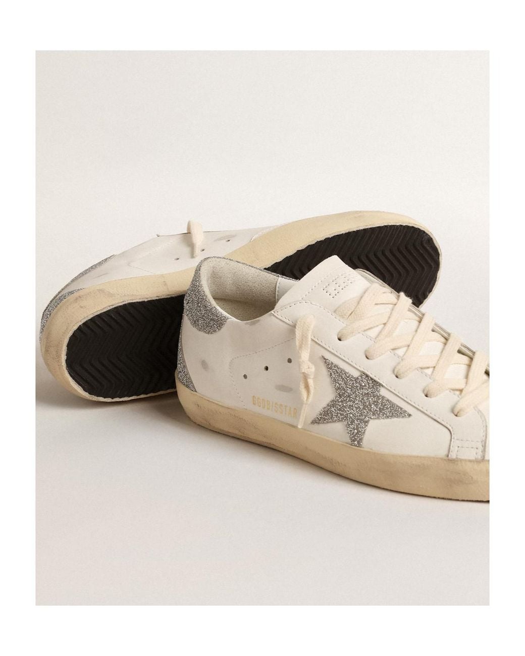 Golden Goose Deluxe Brand Natural Super-Star With Swarovski Crystal Star And Heel Tab