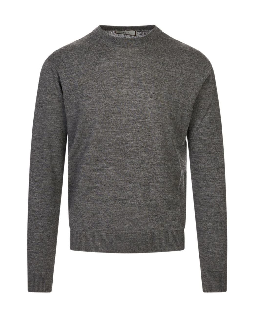 Canali Gray Nuvola Crew-Neck Sweater for men