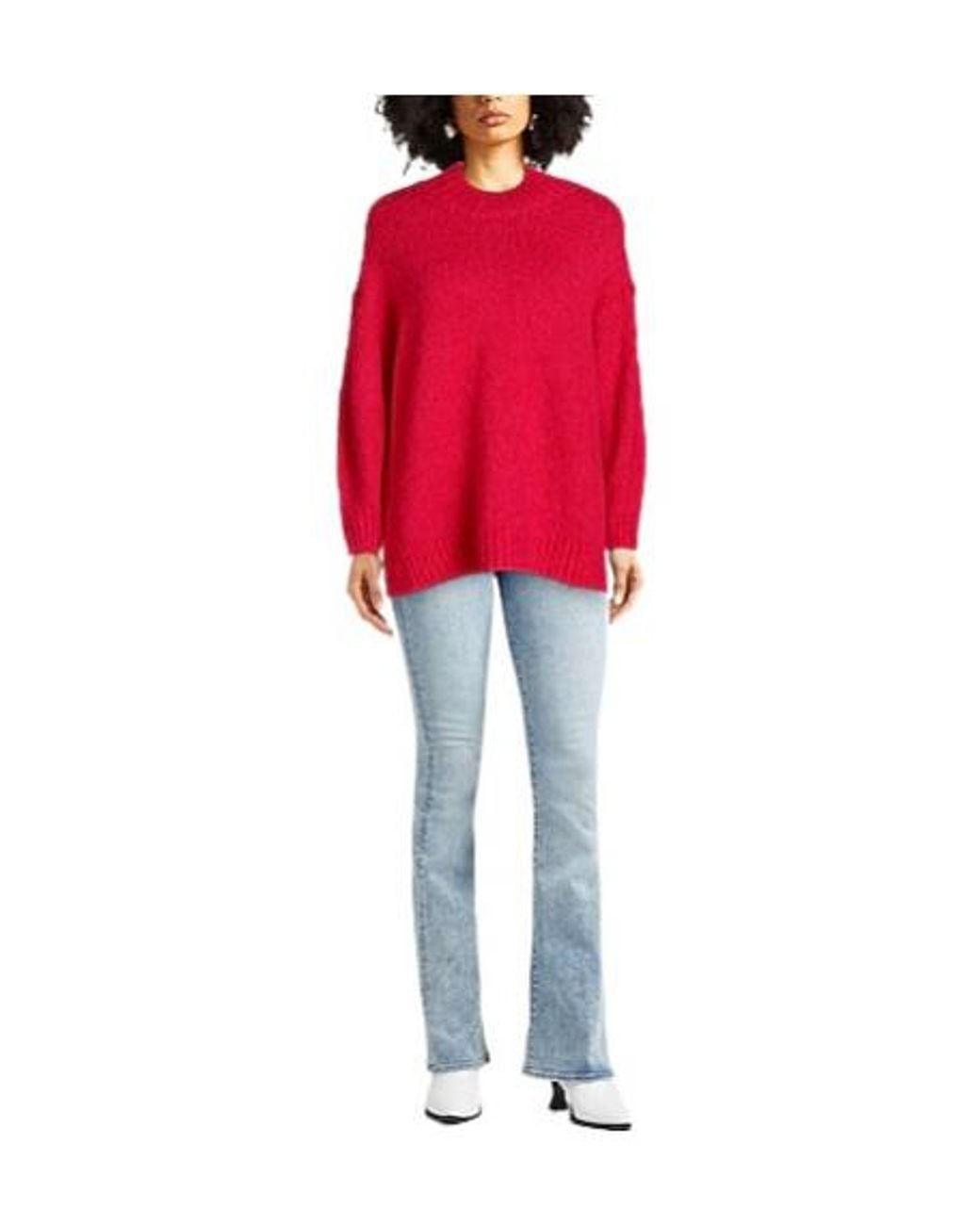 Isabel Marant Red Solid Turtleneck Knit Sweater