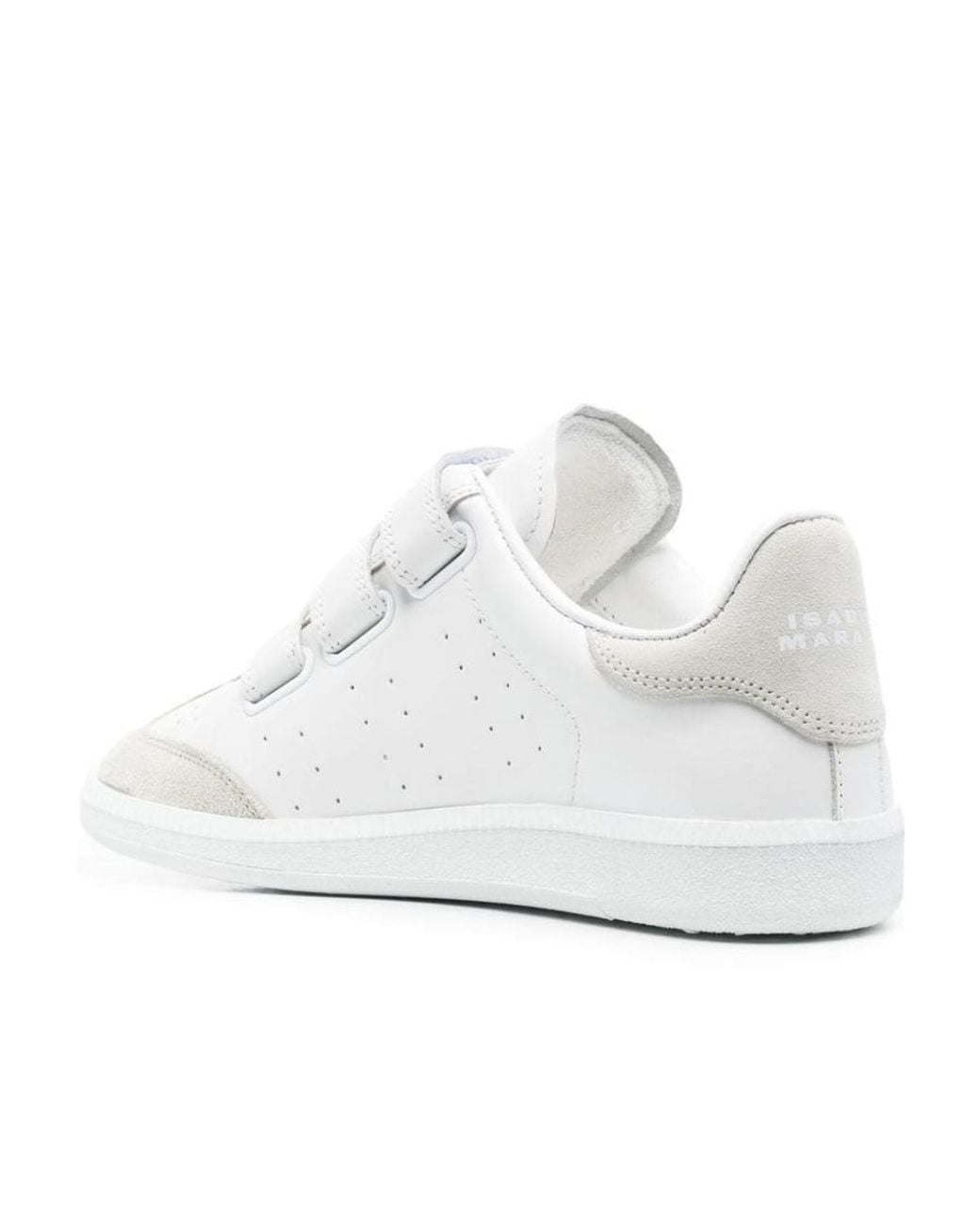 Isabel Marant White Beth Logo Printed Touch-Strap Sneakers