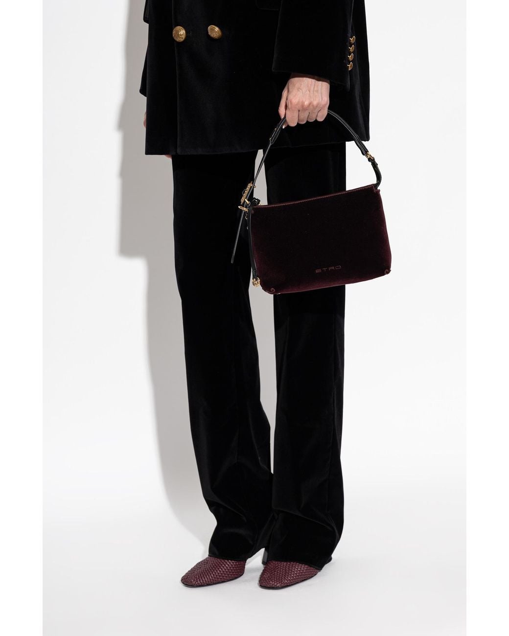 Etro Purple Logo Shoulder Bag