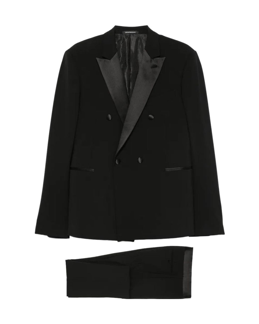 Emporio Armani Black Double-Breasted Suit for men
