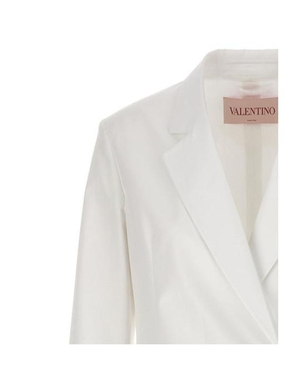 Valentino White Double-Breasted Long-Sleeved Jacket