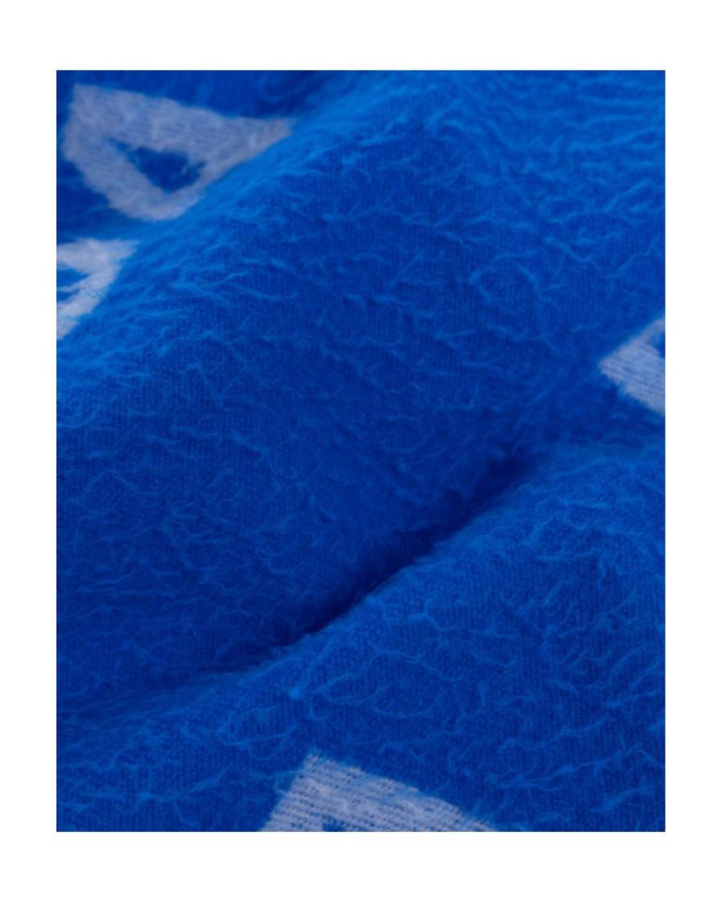 Balenciaga Blue All-Over Logo Embroidered Scarf for men