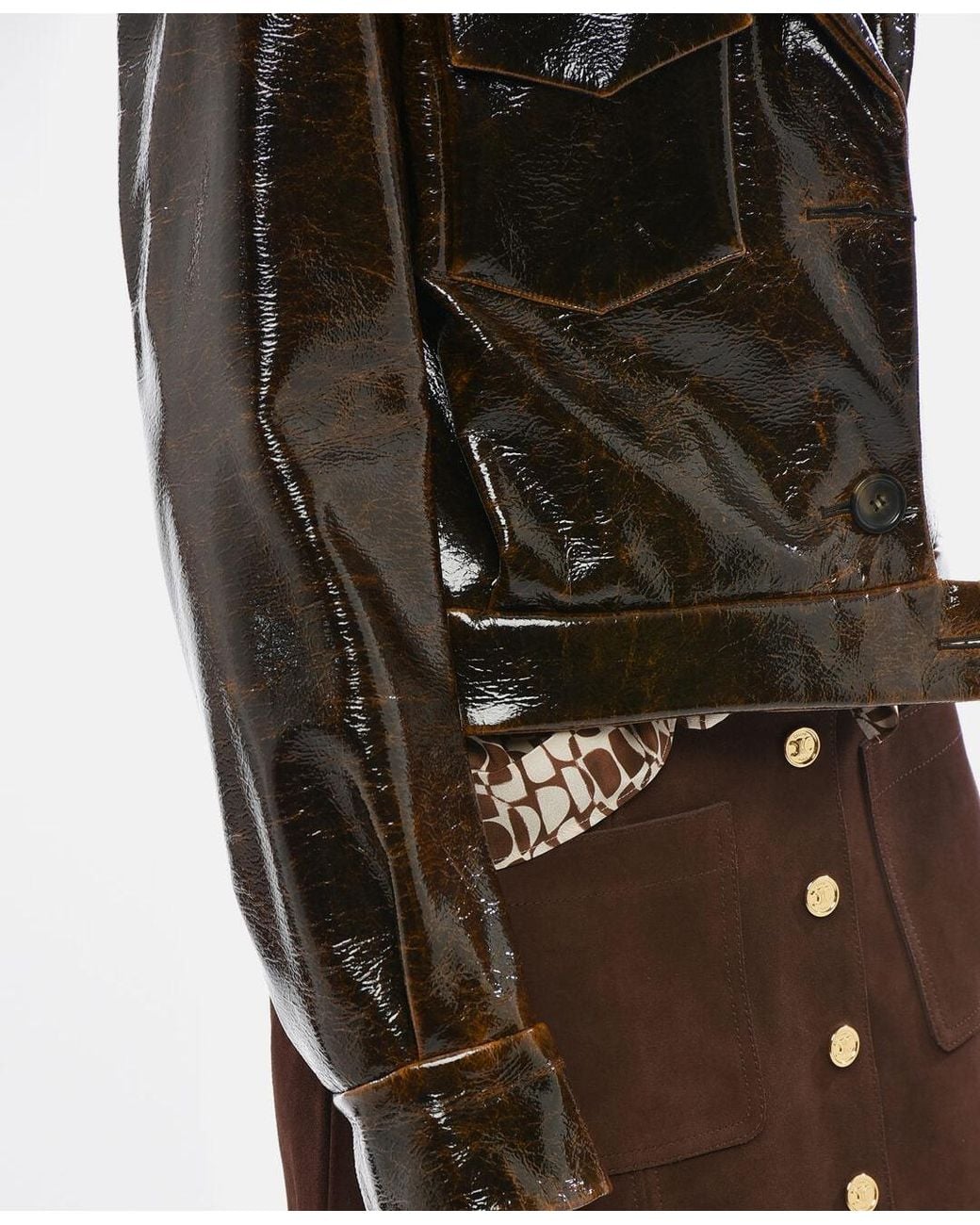 Max Mara Brown Macro Cropped Jacket