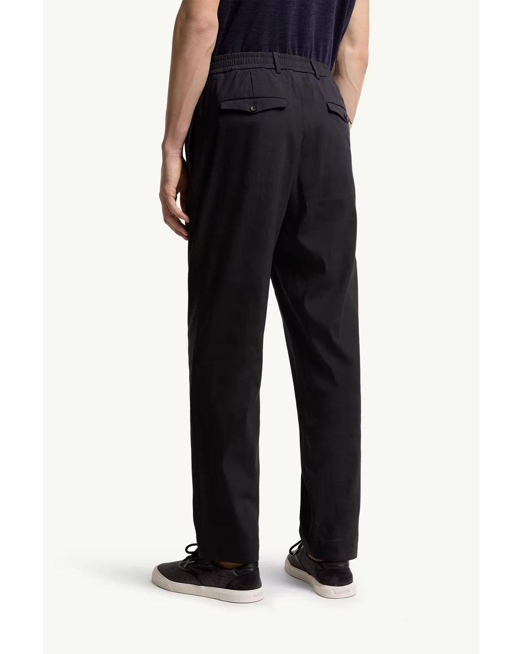 Moncler Blue Logo Patch Trousers for men