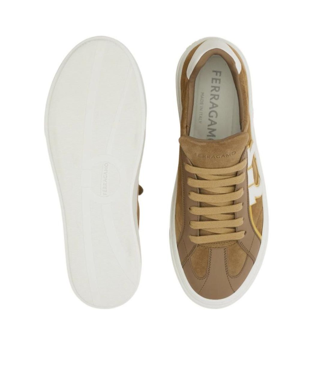 Ferragamo Brown Gancini Sneaker for men