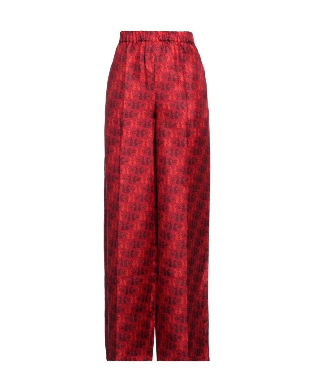Max Mara Red Patterned Pocket Pants