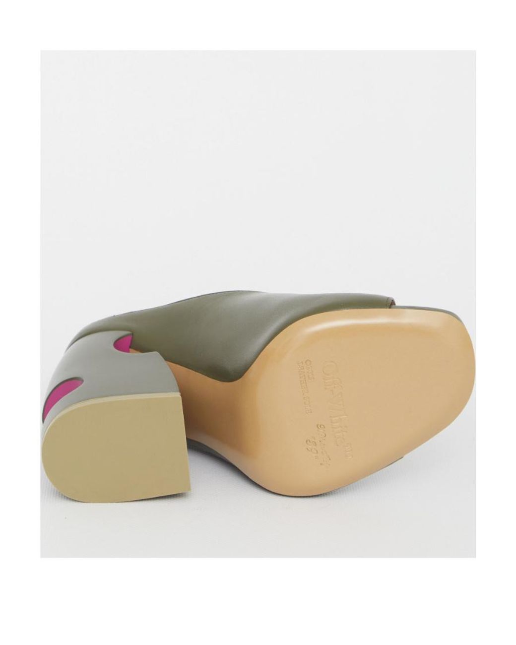 Off-White c/o Virgil Abloh Green Pop Meteor Open Toe Mules