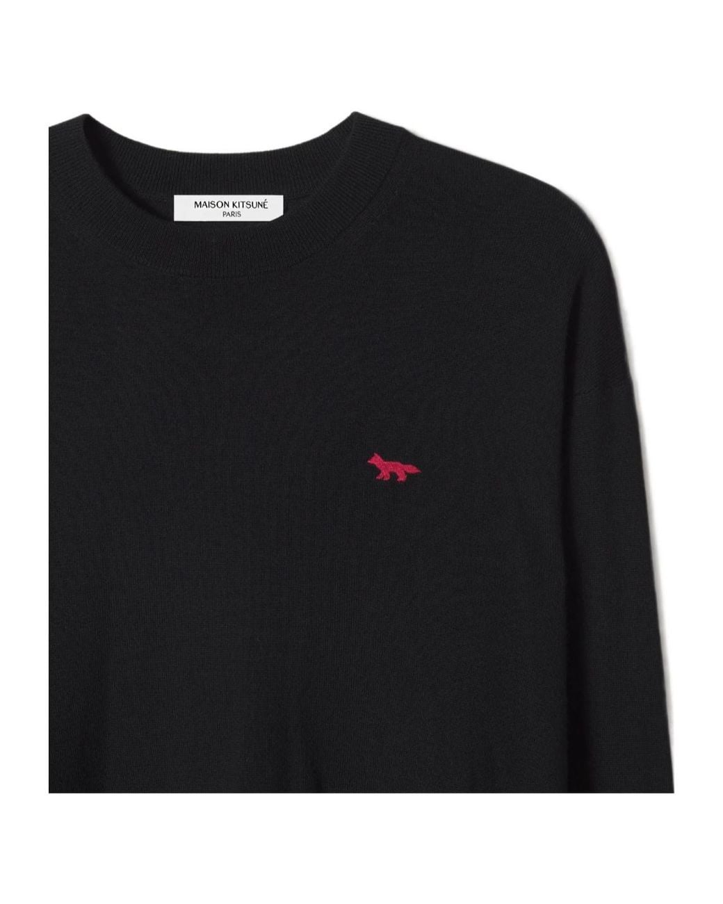 Maison Kitsuné Black Fox-Patch Sweater for men