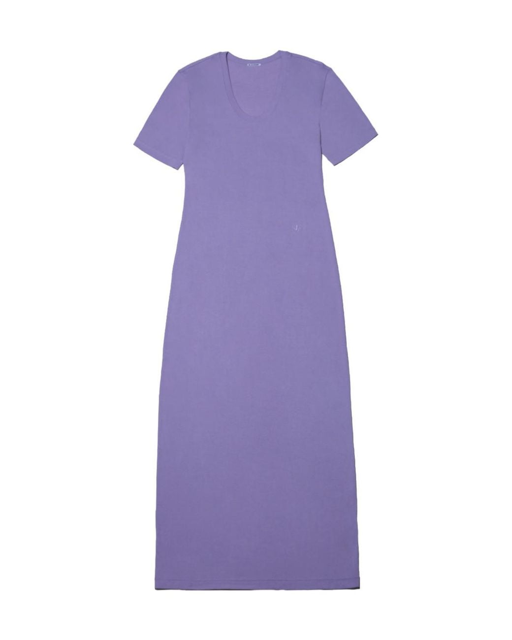 Jil Sander Purple Short-Sleeved Layered Maxi Dress